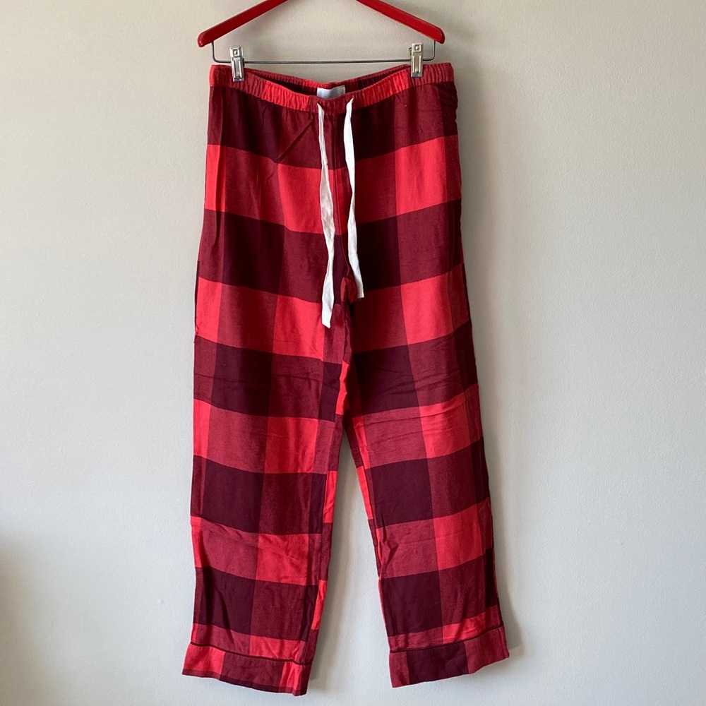GAP Red and Burgundy Plaid Lounge Pants